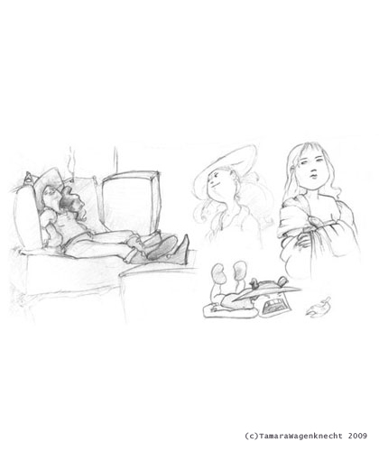 Pg5|2007|BluePencil and Paper|Personal sketches of character Tei Tei.